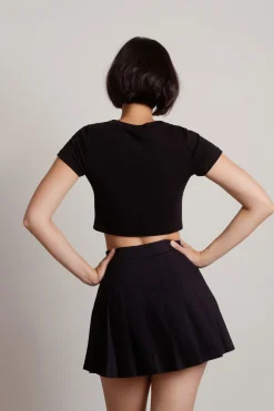 Tobi Moonball Tennis Skirt - Black