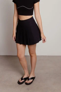Tobi Moonball Tennis Skirt - Black