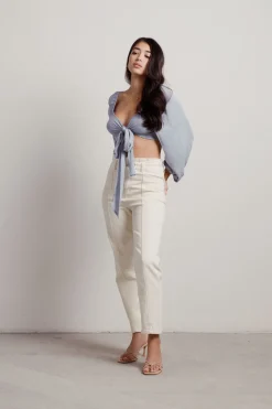 Tobi Move On Crop Top - Navy Satin Leopard