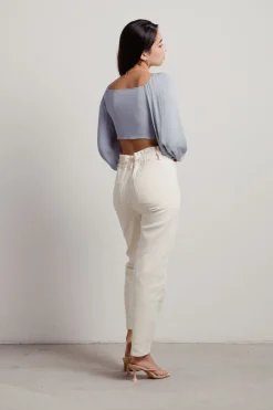 Tobi Move On Crop Top - Navy Satin Leopard