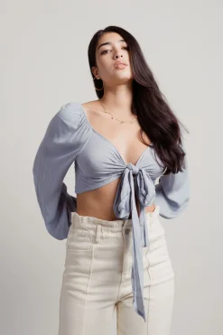 Tobi Move On Crop Top - Navy Satin Leopard