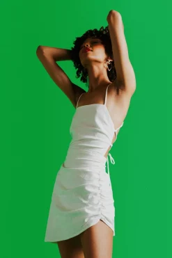 Tobi Moving On Cross Back Asymmetrical Mini Dress - Sage
