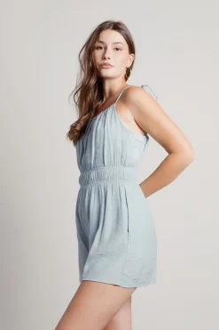 Tobi Naomi Tie Strap Romper - Blue