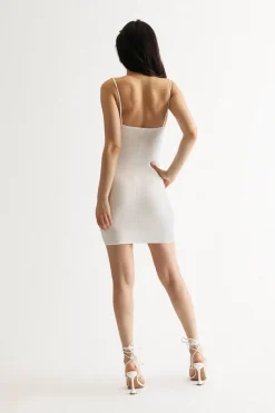 Tobi Nayasha Asymmetrical Bodycon Mini Dress - Brown