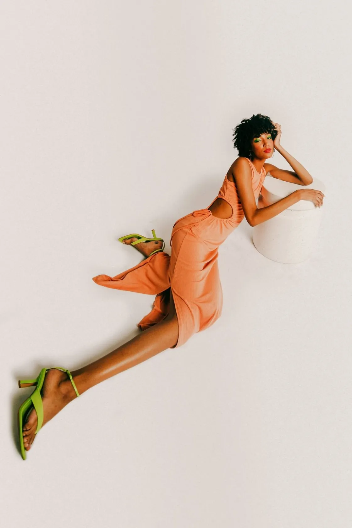 Tobi Nectarine Juice Cutout Slit Maxi Dress -