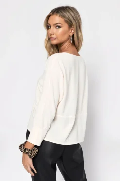 Tobi Need You Here Front Knot Top - Ivory