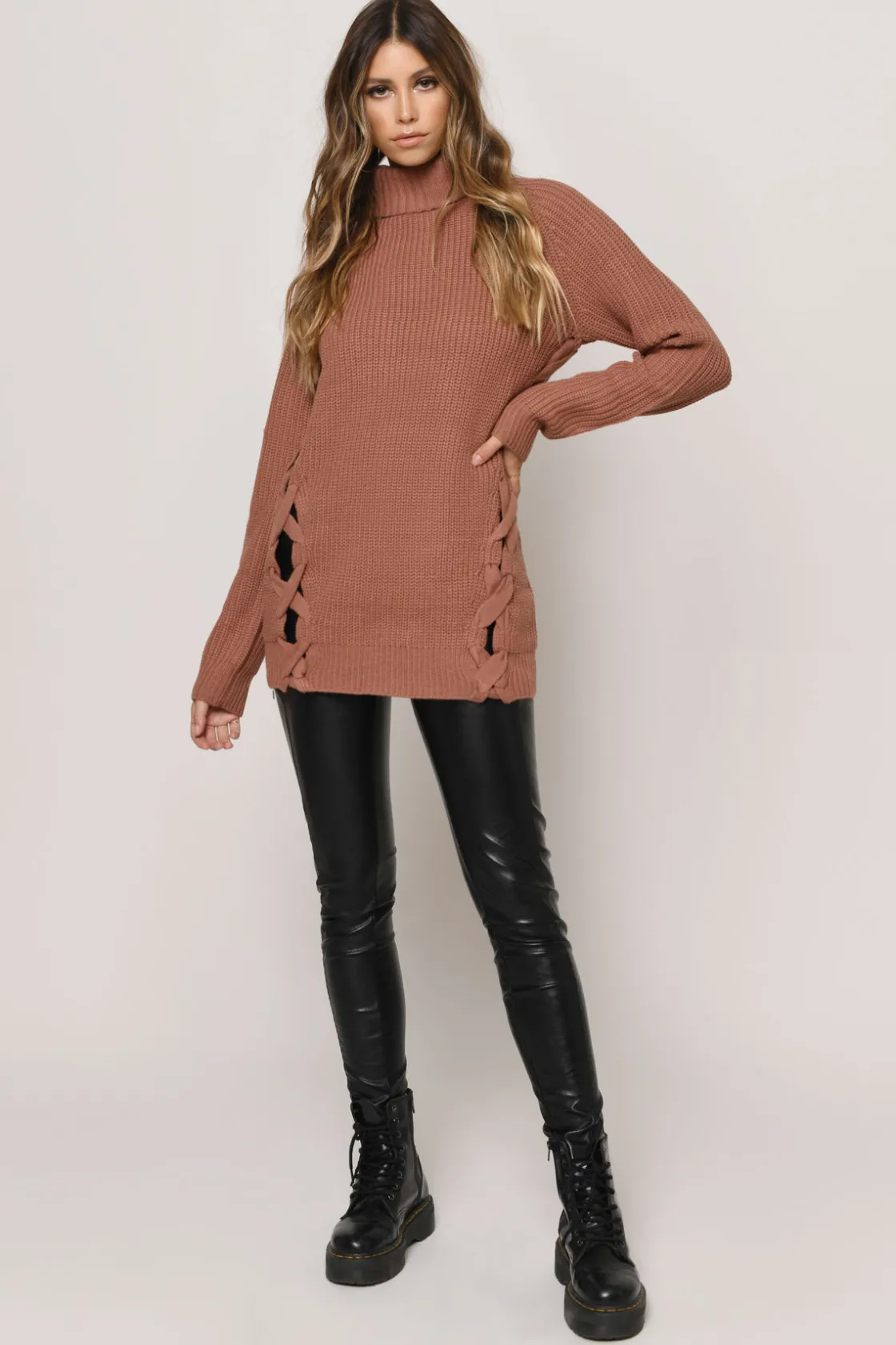 Tobi Need You Lace Up Mini Dress - Cream