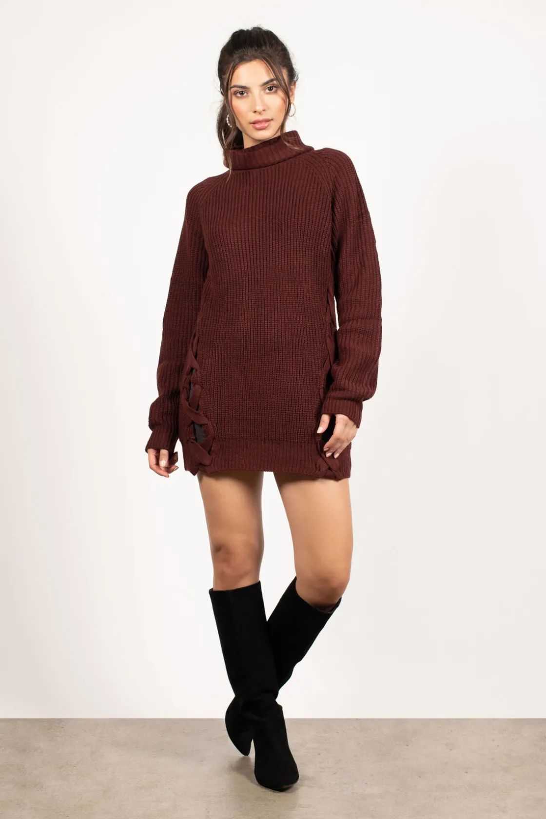 Tobi Need You Lace Up Mini Dress - Cream