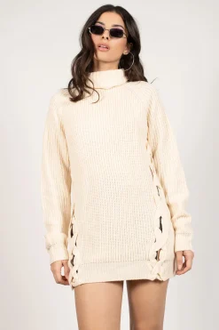 Tobi Need You Lace Up Mini Dress - Cream