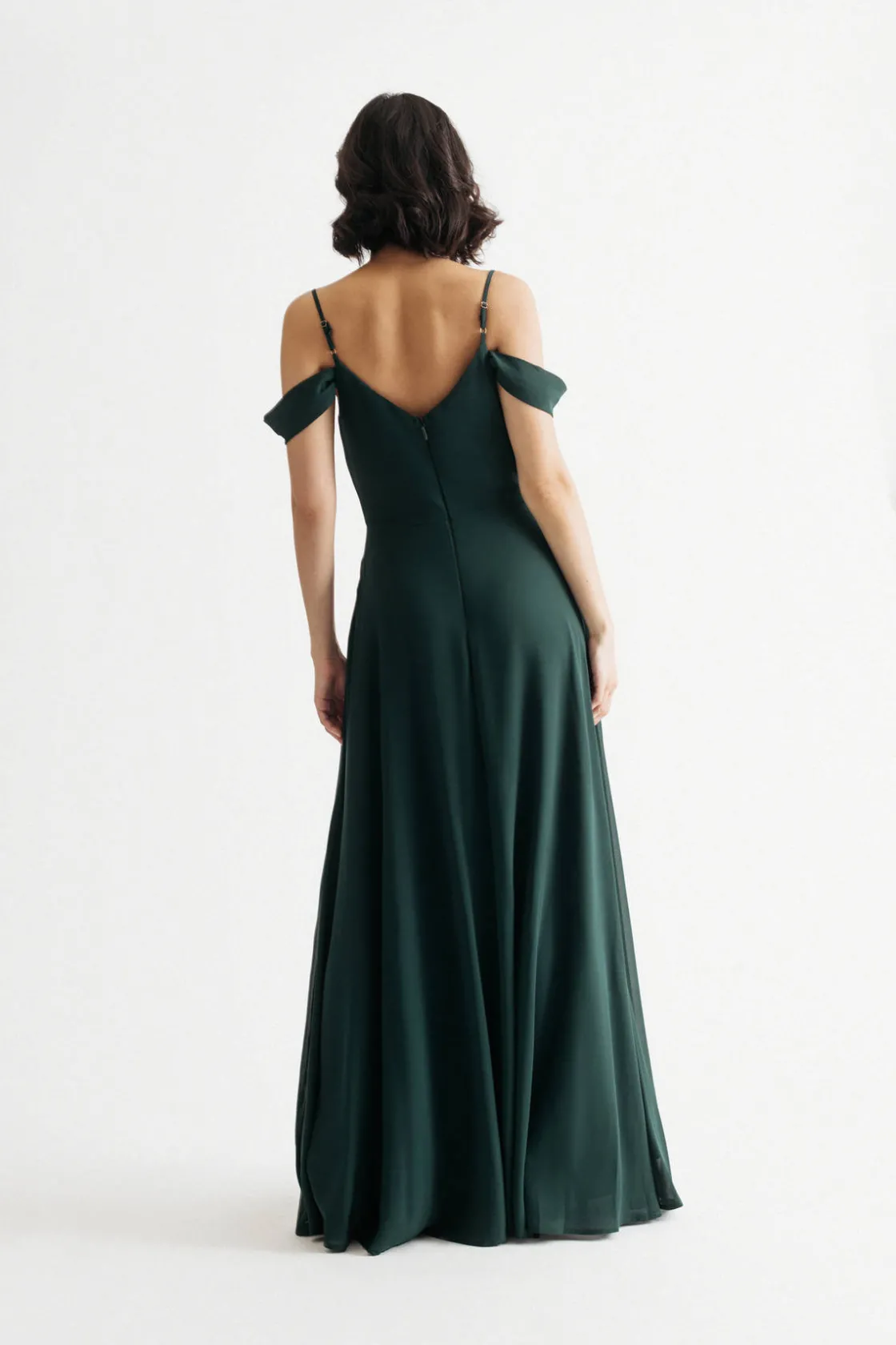 Tobi Nelli Cold Shoulder High Slit Maxi Dress - Ivory