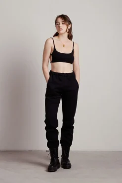 Tobi Nellie Ribbed Crop Top And Sweatpants Set -