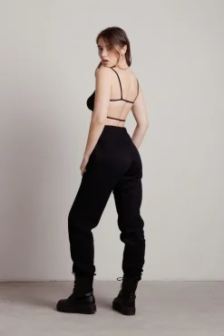 Tobi Nellie Ribbed Crop Top And Sweatpants Set -