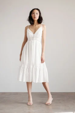 Tobi Next Best Thing Lace Eyelet Midi Dress -