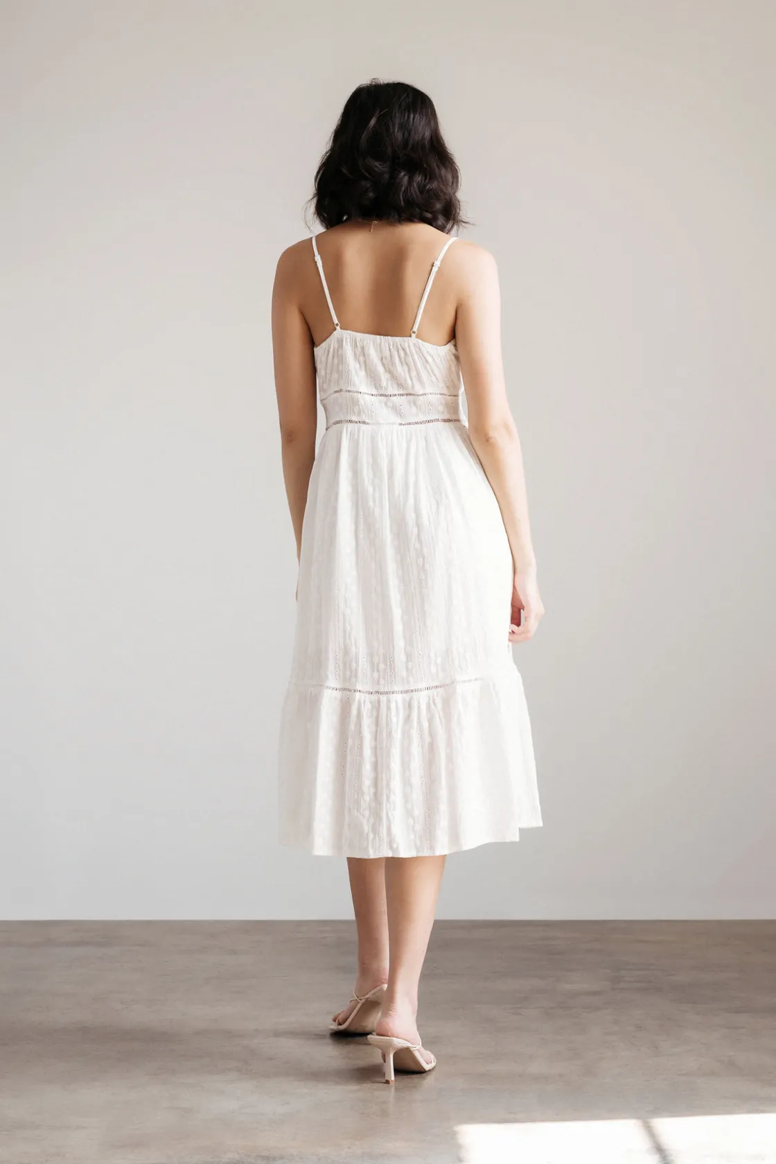 Tobi Next Best Thing Lace Eyelet Midi Dress -