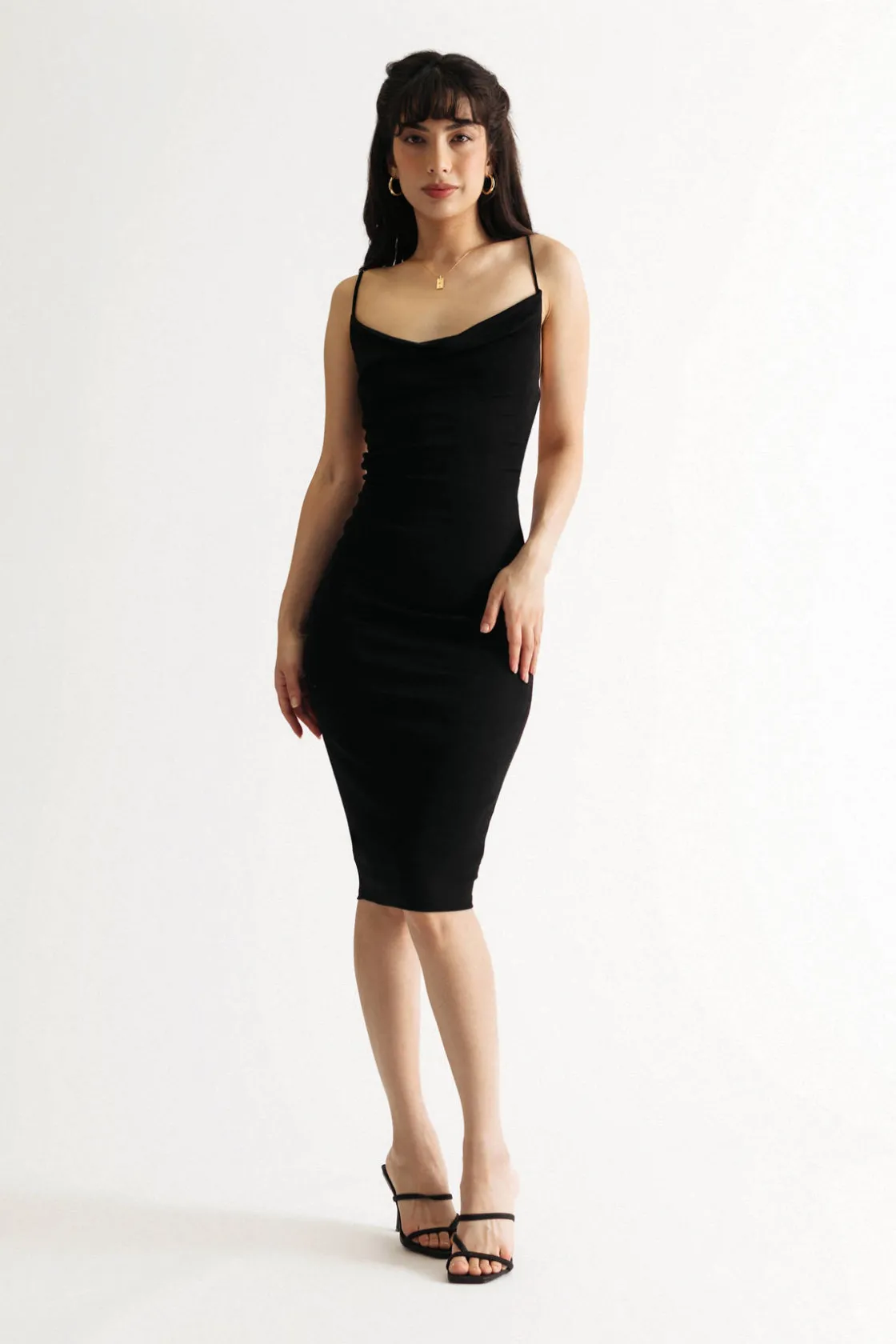 Tobi Night Time Getaway Open Back Bodycon Midi Dress