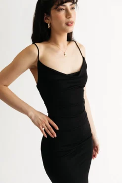 Tobi Night Time Getaway Open Back Bodycon Midi Dress