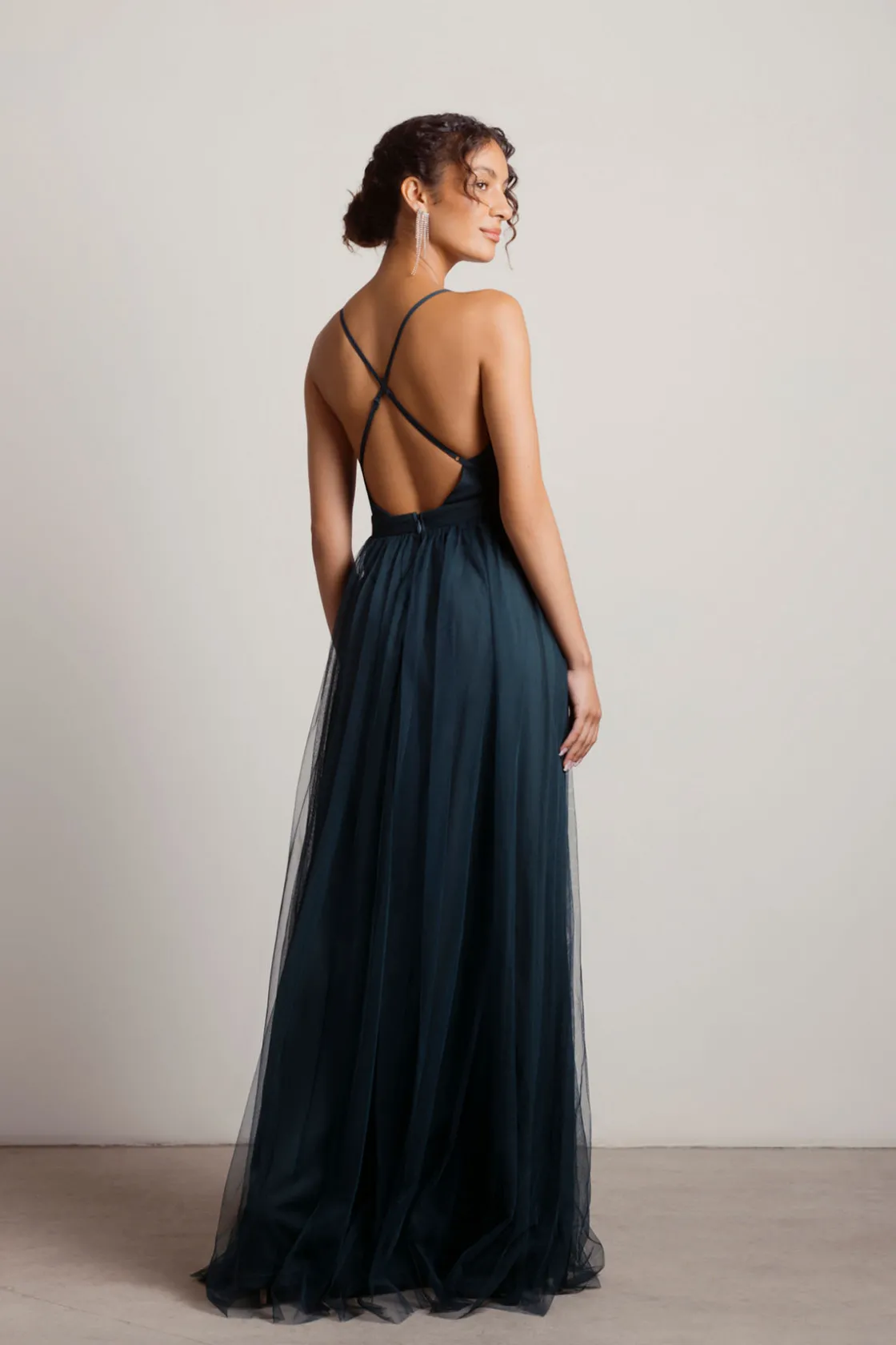 Tobi Night To Remember Chiffon Double High Slit Maxi Dress - Ivory