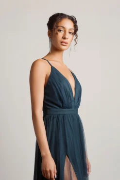 Tobi Night To Remember Chiffon Double High Slit Maxi Dress - Ivory