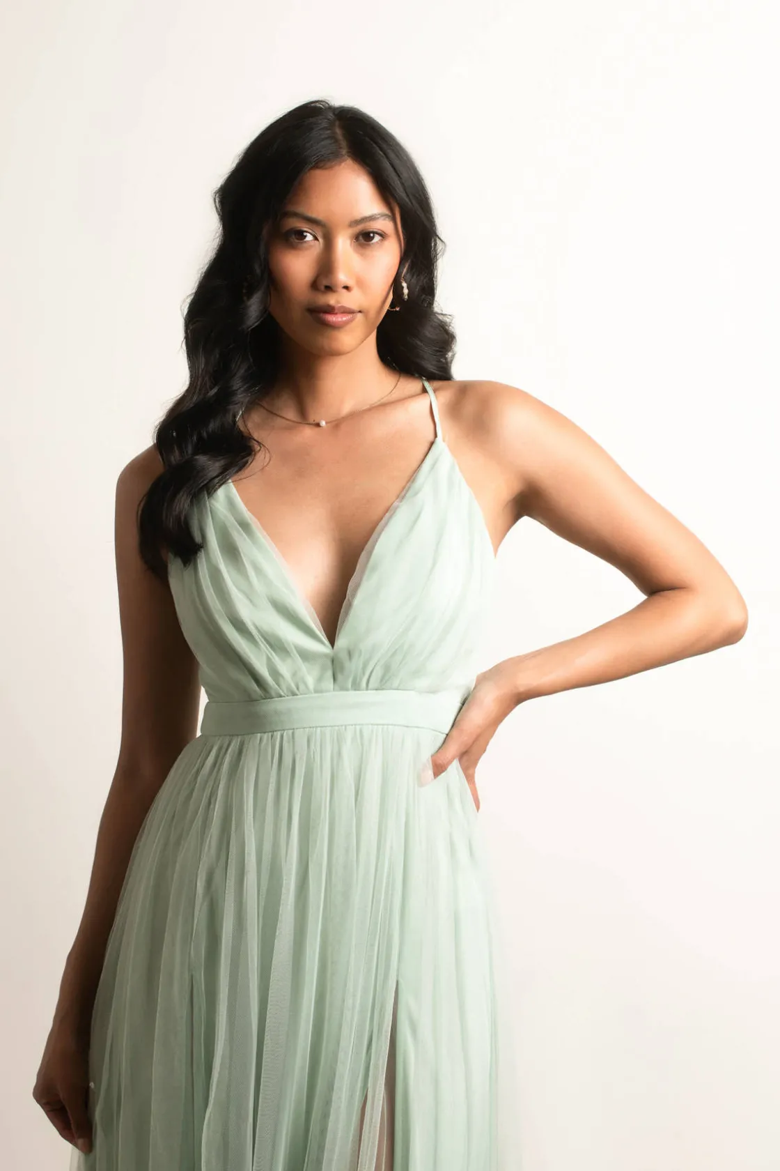 Tobi Night To Remember Chiffon Double High Slit Maxi Dress - Ivory