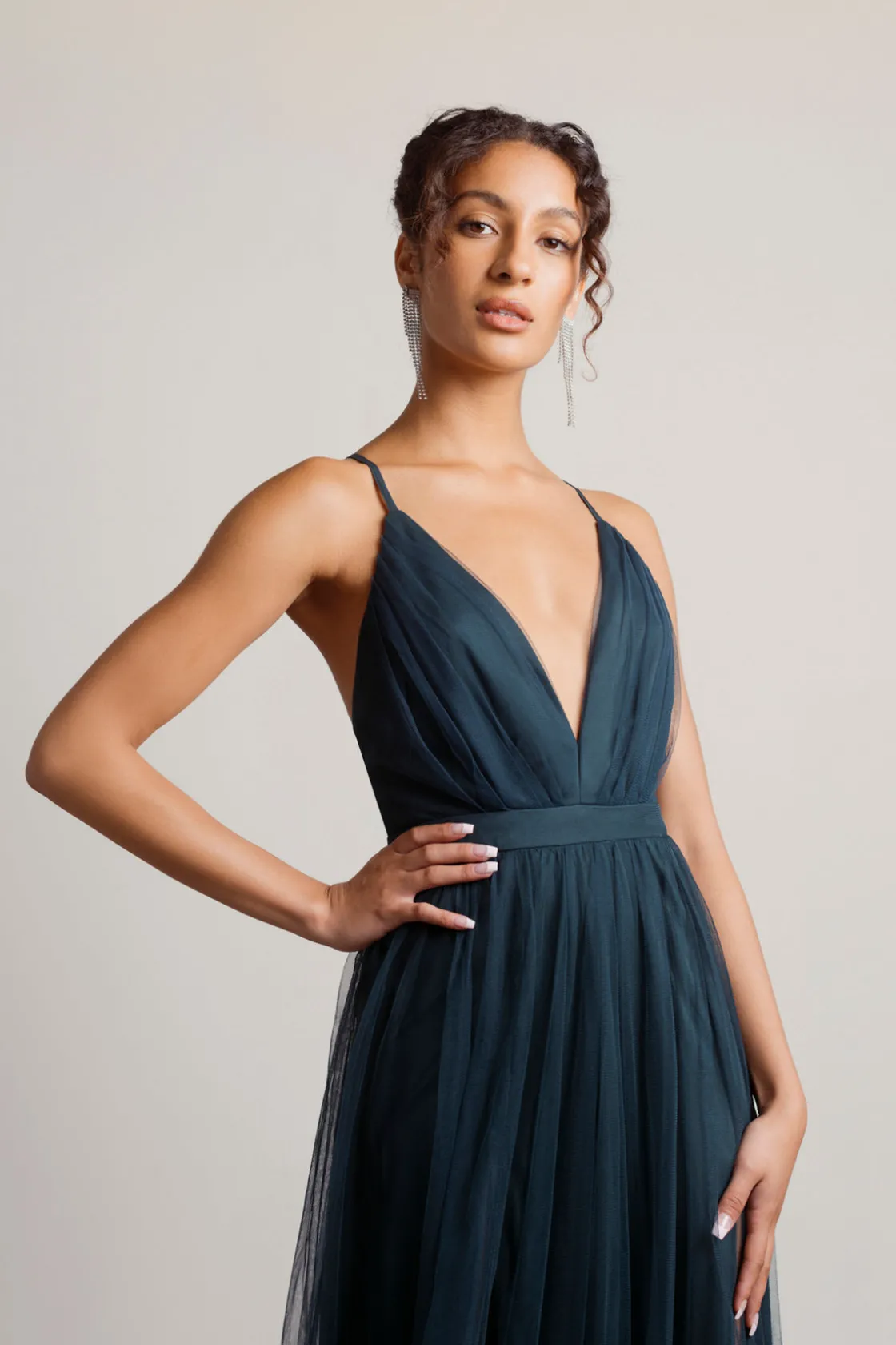 Tobi Night To Remember Chiffon Double High Slit Maxi Dress - Ivory