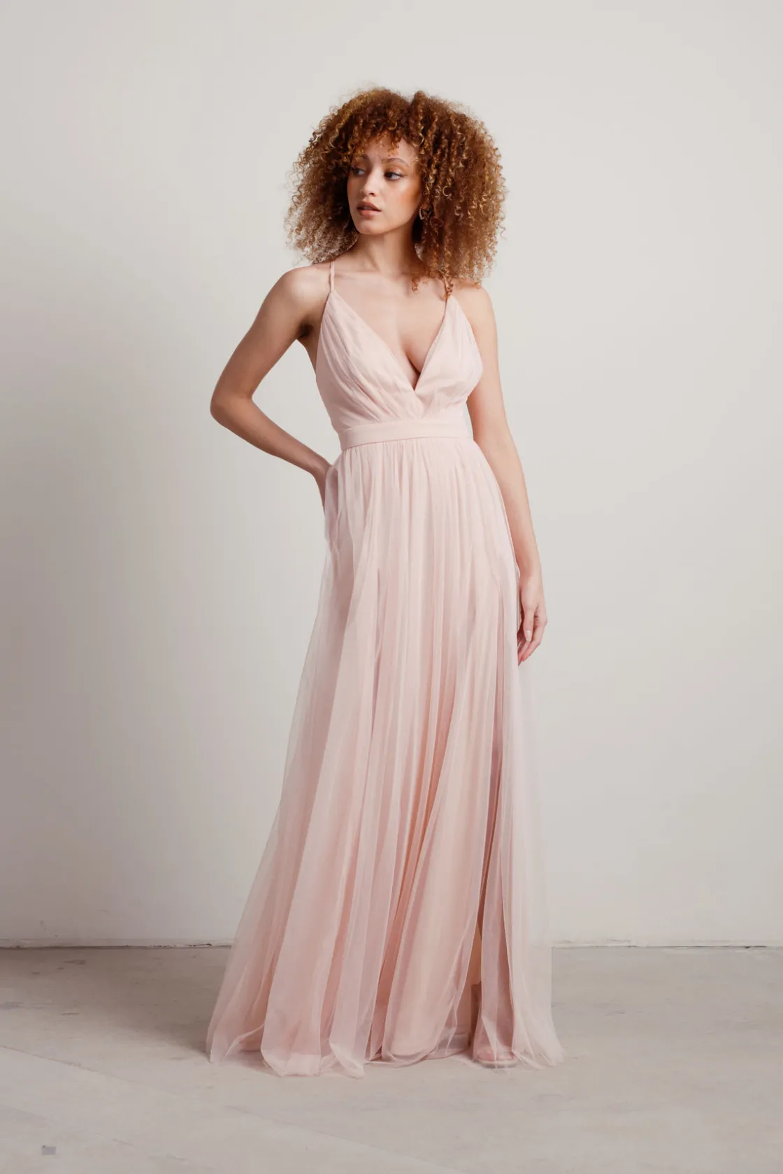 Tobi Night To Remember Chiffon Double High Slit Maxi Dress - Ivory