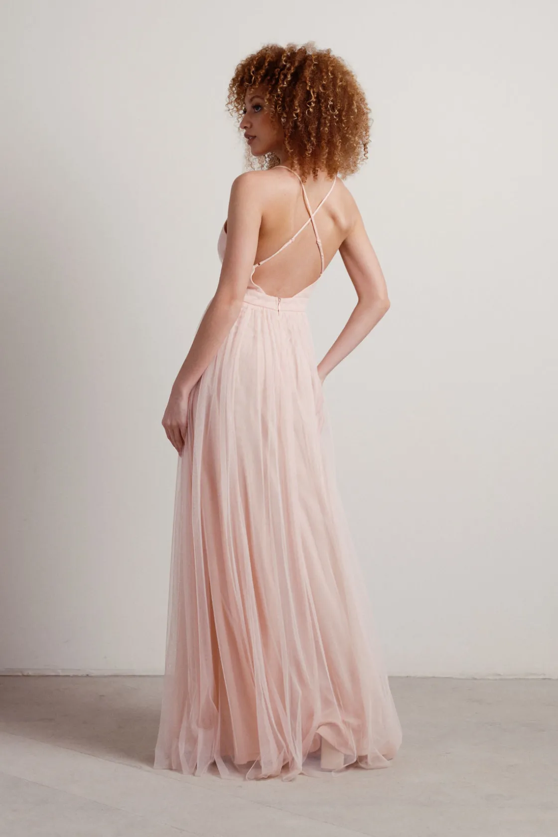 Tobi Night To Remember Chiffon Double High Slit Maxi Dress - Ivory
