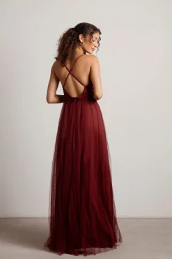 Tobi Night To Remember Chiffon Double High Slit Maxi Dress - Ivory