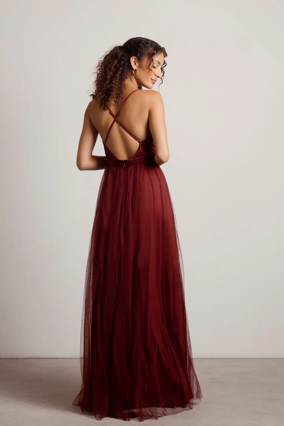Tobi Night To Remember Chiffon Double High Slit Maxi Dress - Ivory