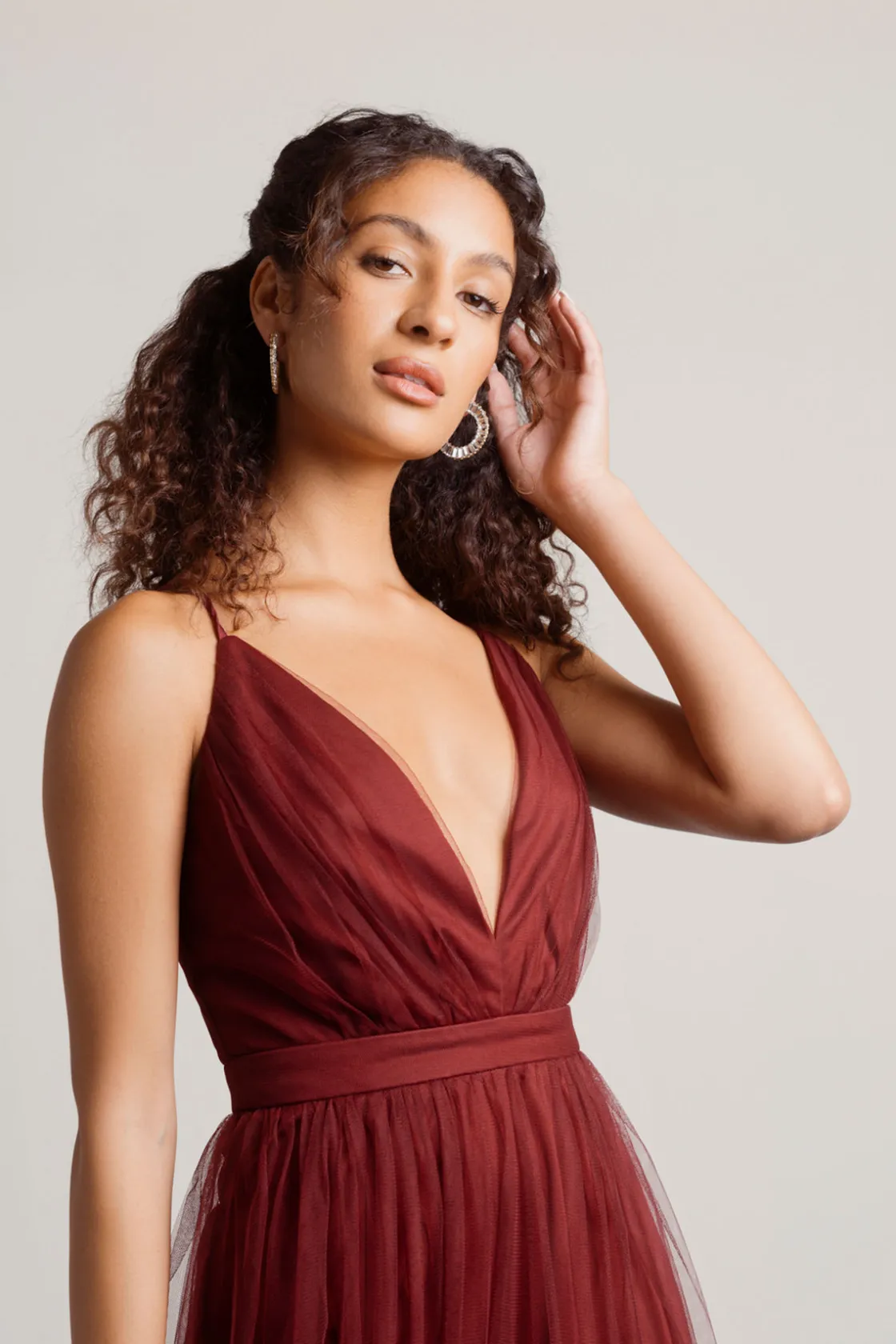 Tobi Night To Remember Chiffon Double High Slit Maxi Dress - Ivory