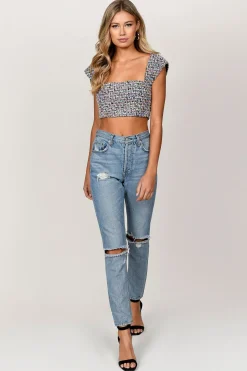 Tobi No New Friends Crop Top - Black Multi
