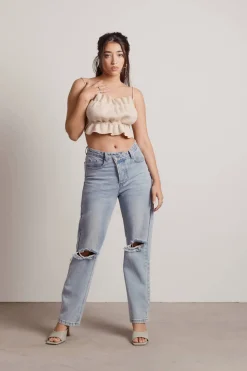 Tobi Nobody But You Crop Top - Sand