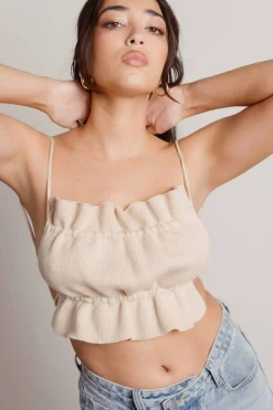 Tobi Nobody But You Crop Top - Sand