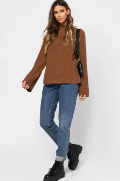 Tobi Noelle Mock Neck Sweater - Sienna