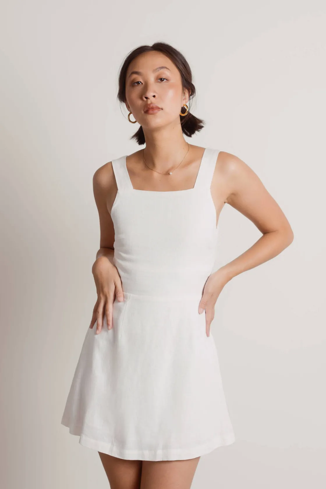 Tobi Nora Square Neck Backless Mini Dress -
