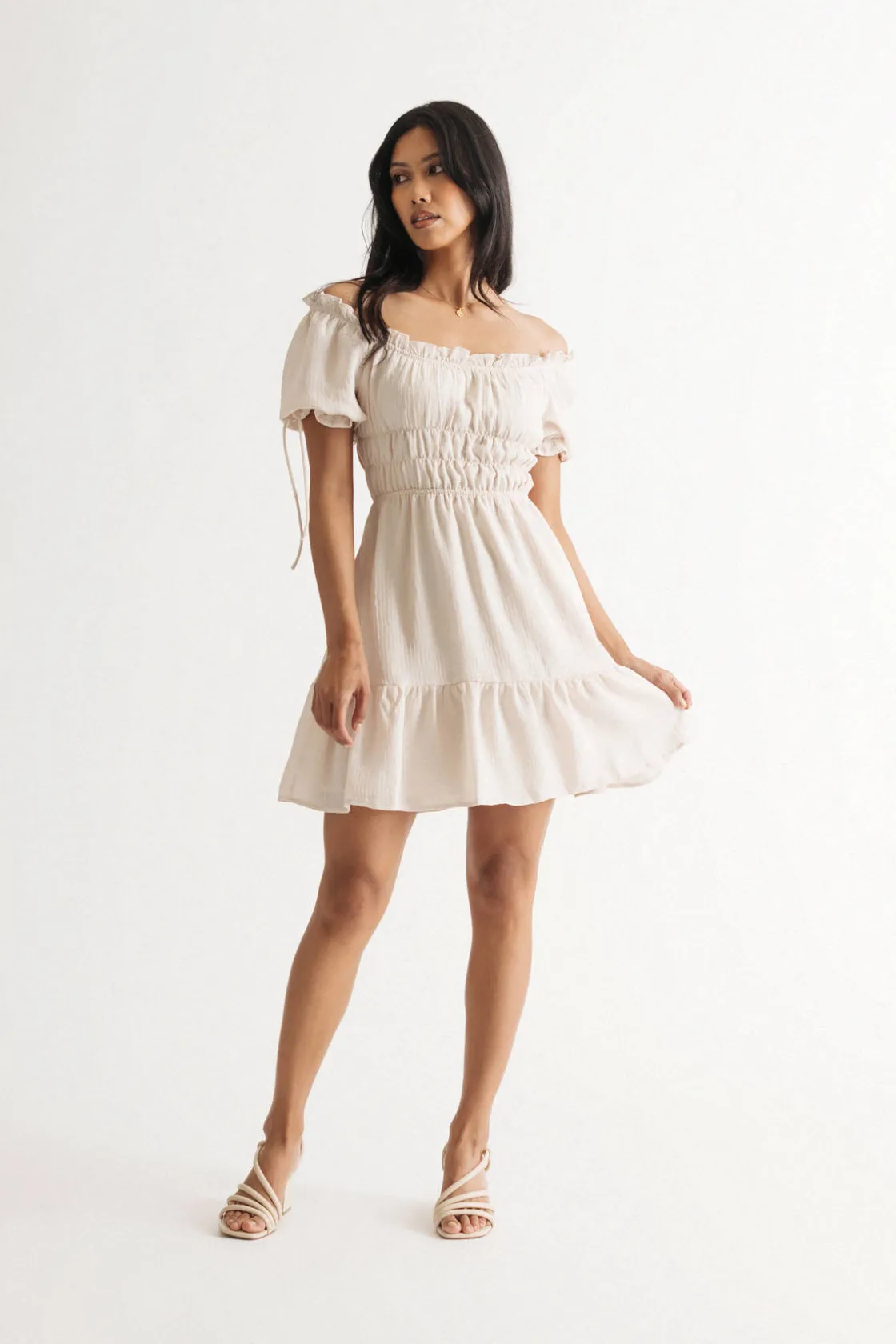 Tobi Nori Off The Shoulder Skater Mini Dress -