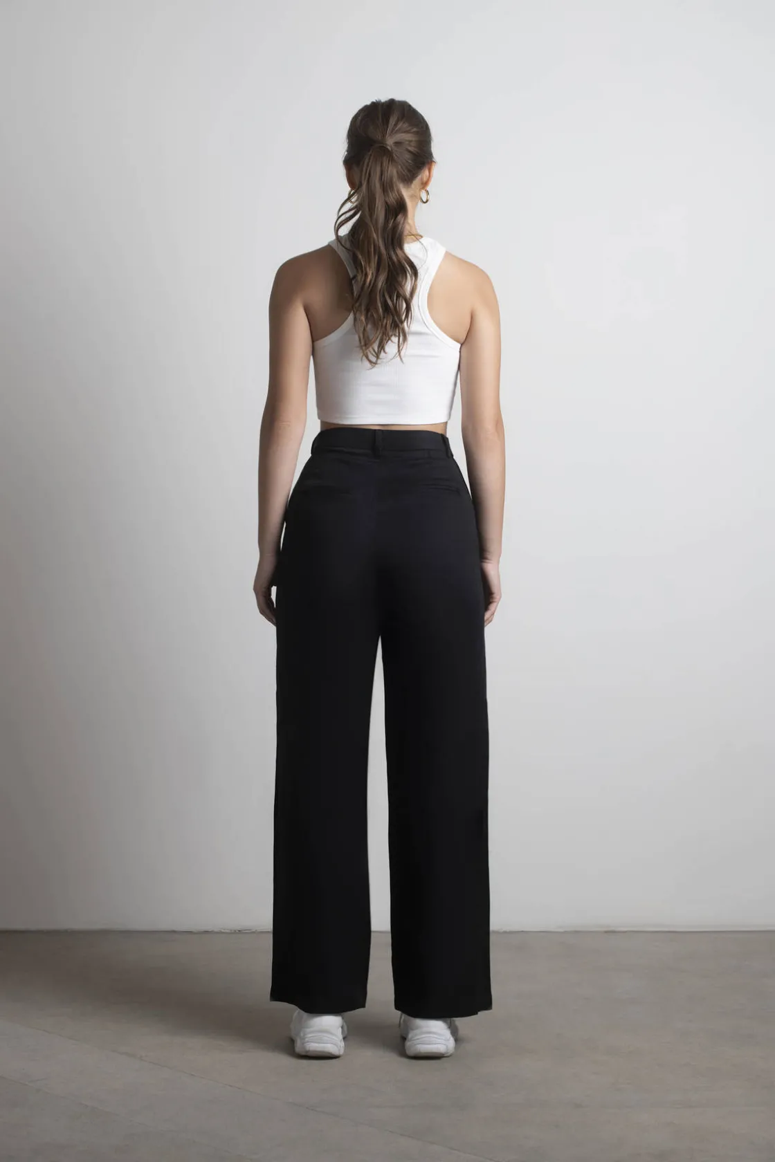 Tobi Nostalgia Blues Pleated Wide Leg Trouser Pants