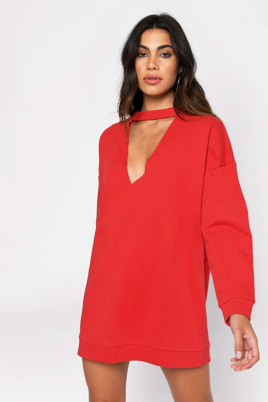 Tobi Not Your Average Oversized Plunging Mini Dress -
