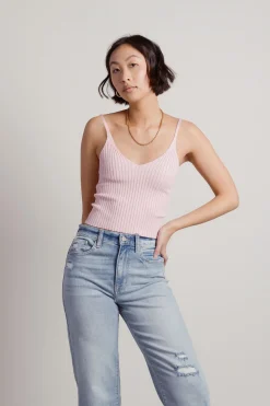 Tobi Nowhere But Up Knit Top - Pink