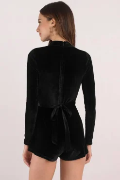 Tobi Ocean Views Choker Neck Romper - Black
