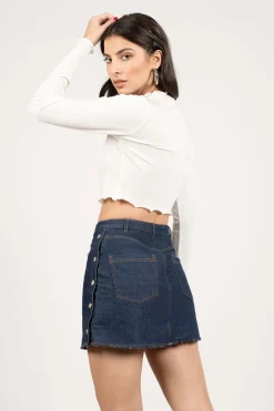 Tobi Oh Snap Denim Mini Skirt -