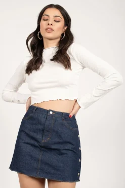 Tobi Oh Snap Denim Mini Skirt -