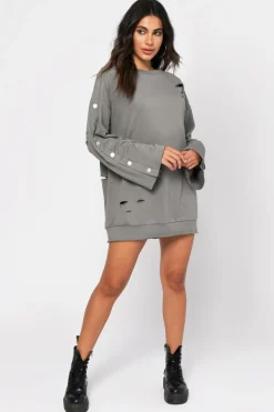 Tobi Oh Snap Oversized Distressed Mini Dress -