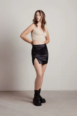 Tobi Oia Floral Jacquard Mini Skirt - Green