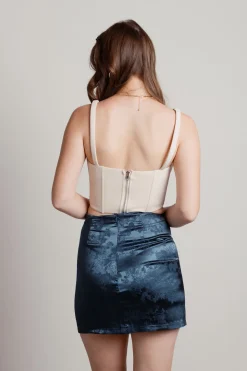 Tobi Oia Floral Jacquard Mini Skirt - Green