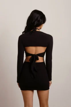 Tobi Old Hollywood Halter Bodycon Dress With Shrug