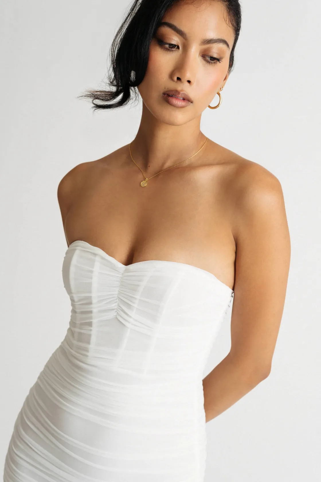 Tobi Olga Mesh Bustier Mini Dress -