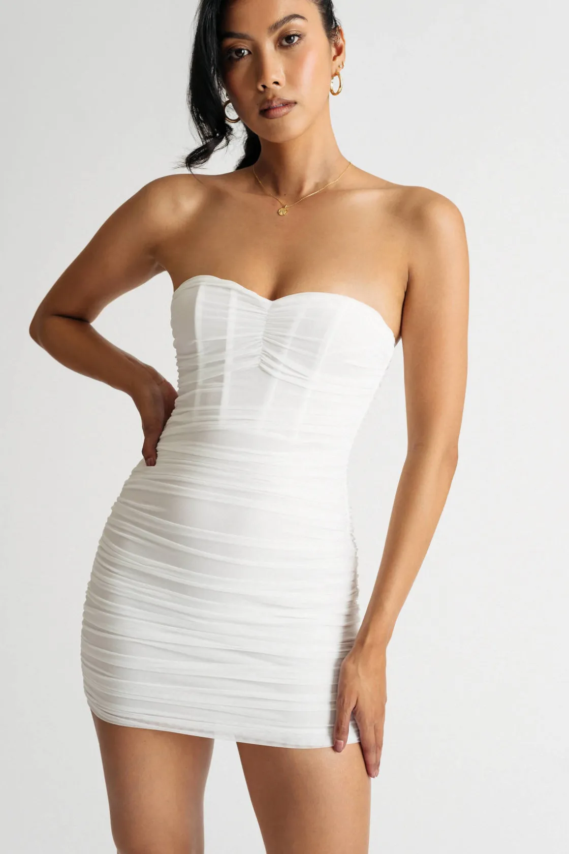 Tobi Olga Mesh Bustier Mini Dress -