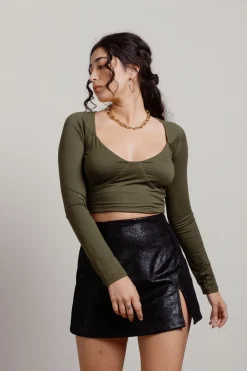 Tobi Olio Crop Top -