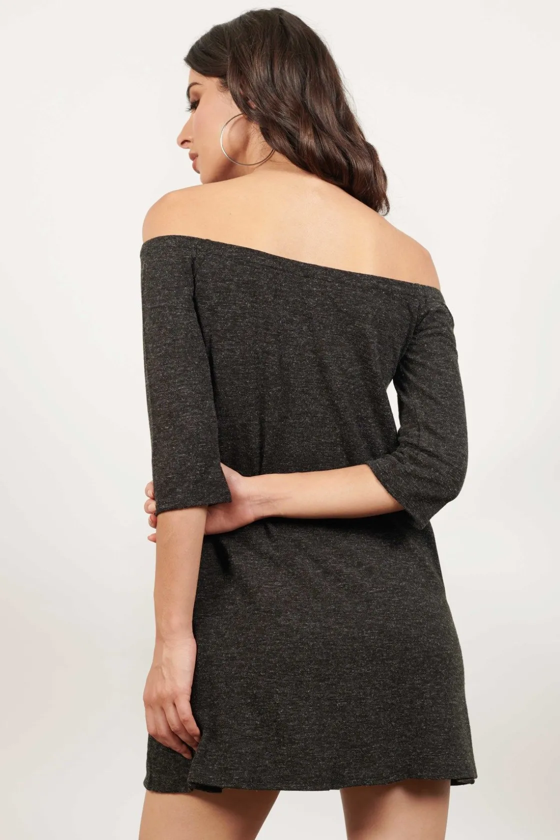 Tobi Olly Off The Shoulder Shift Mini Dress - Mauve