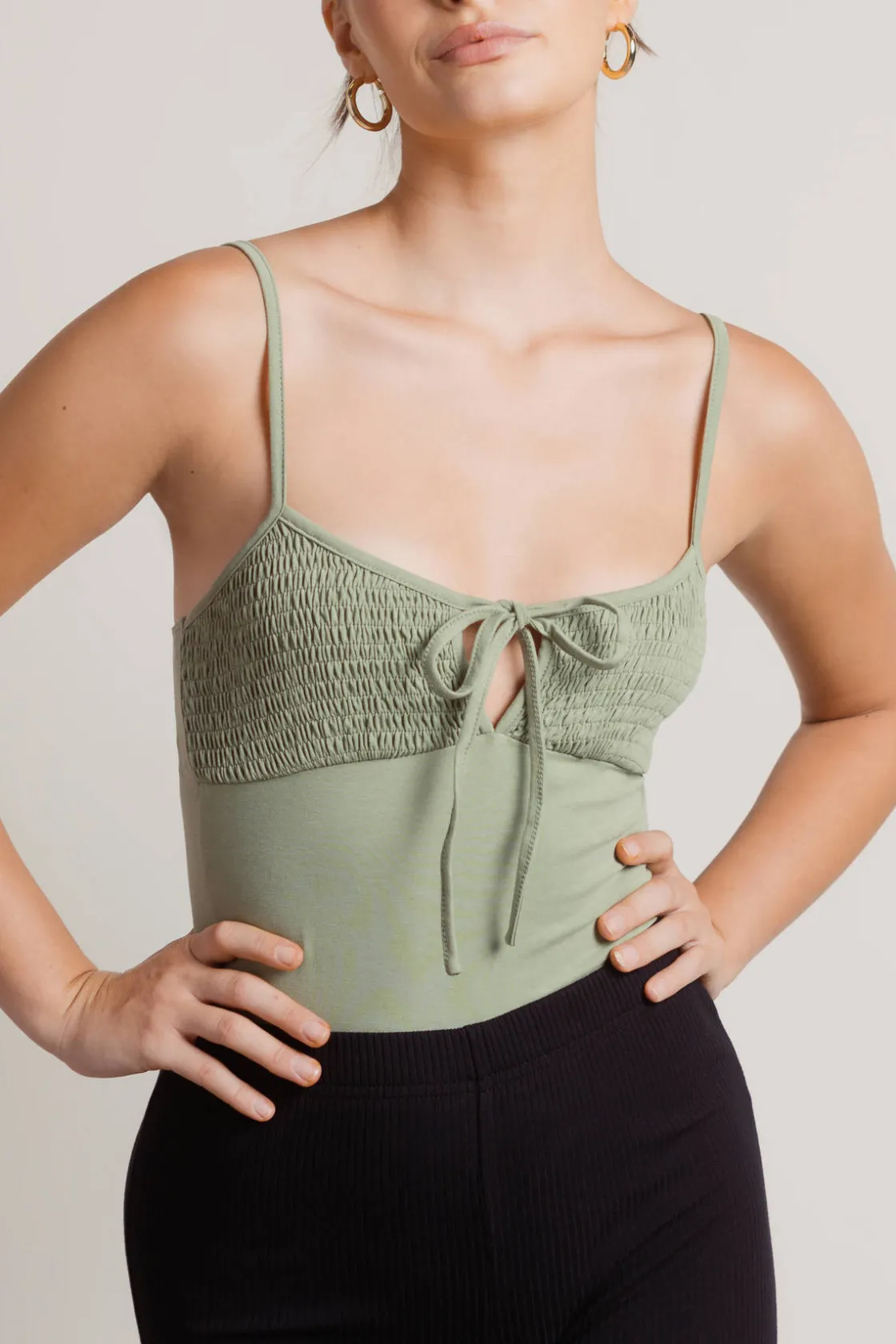 Tobi On My Radar Smocked Bodysuit -